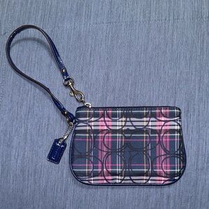 Coach Multicolor Plaid Wristlet
